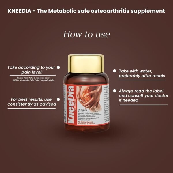 KNEEDIA Diabetic-Safe Joint Support Tablets (30 Tablets) - Image 5